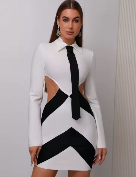 Vestido Corto De Manga Larga