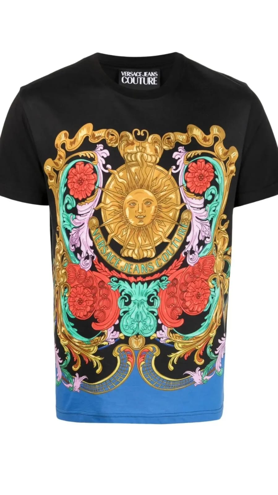 Camiseta Versace Jeans Couture Sun Flower Garland negro
